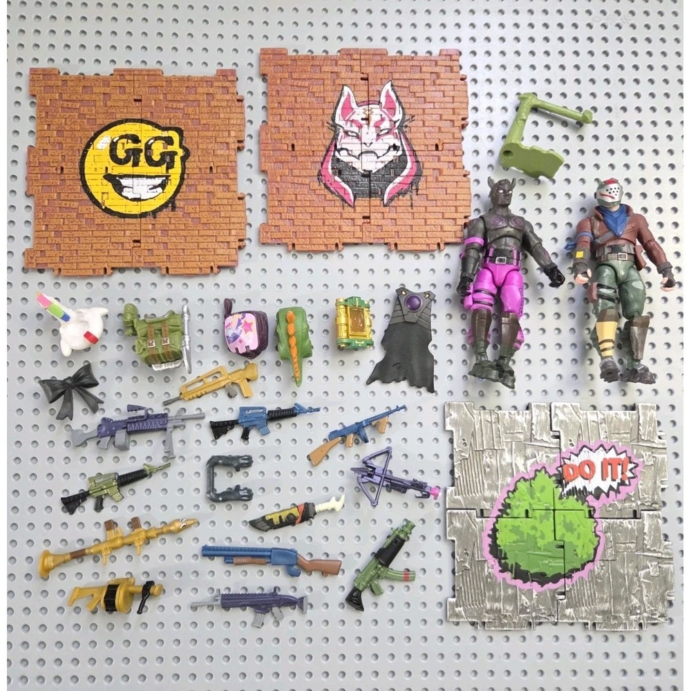 Fortnite Fallen Love Rust Lord Figures 4.25in with Weapons Lot Action Figure Toy